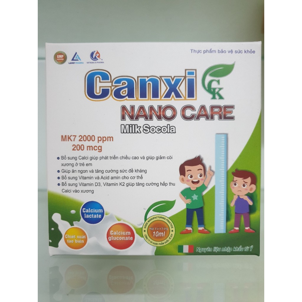 Canxi nano care CK – Hỗ trợ bổ sung canxi cho mẹ bầu và trẻ cần tăng chiều cao (20 ống)