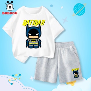 Đồ bộ bé trai BOBDOG 2025, set quần da cá áo thun cotton in hình cute người nhện -CQ- BDO59 cho bé