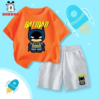 Đồ bộ bé trai BOBDOG 2024, set quần da cá áo thun cotton in hình cute người nhện -CQ- BDO59 cho bé