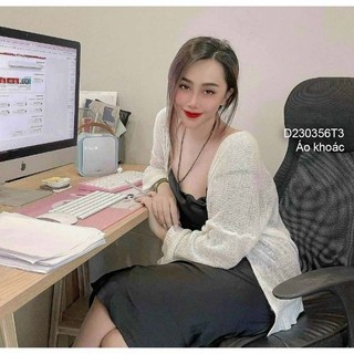 Áo khoác len mỏng cardigan kiểu tay dài hàng QC!