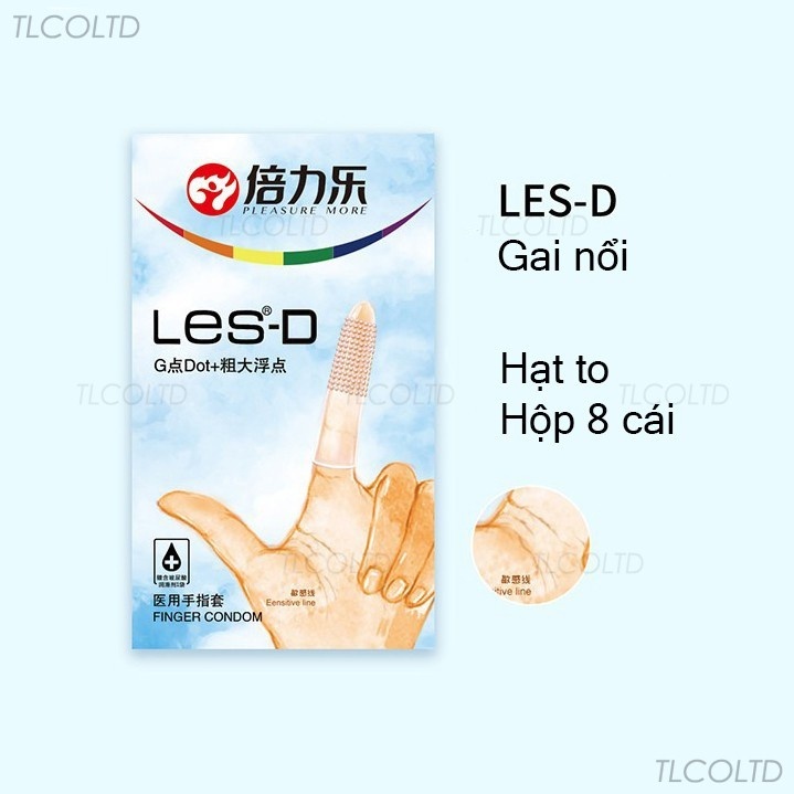 Bao cao su ngón tay Pleasure More, bao ngón tay cao su siêu mỏng, bcs ngón tay bao cao su dành cho nữ có gai