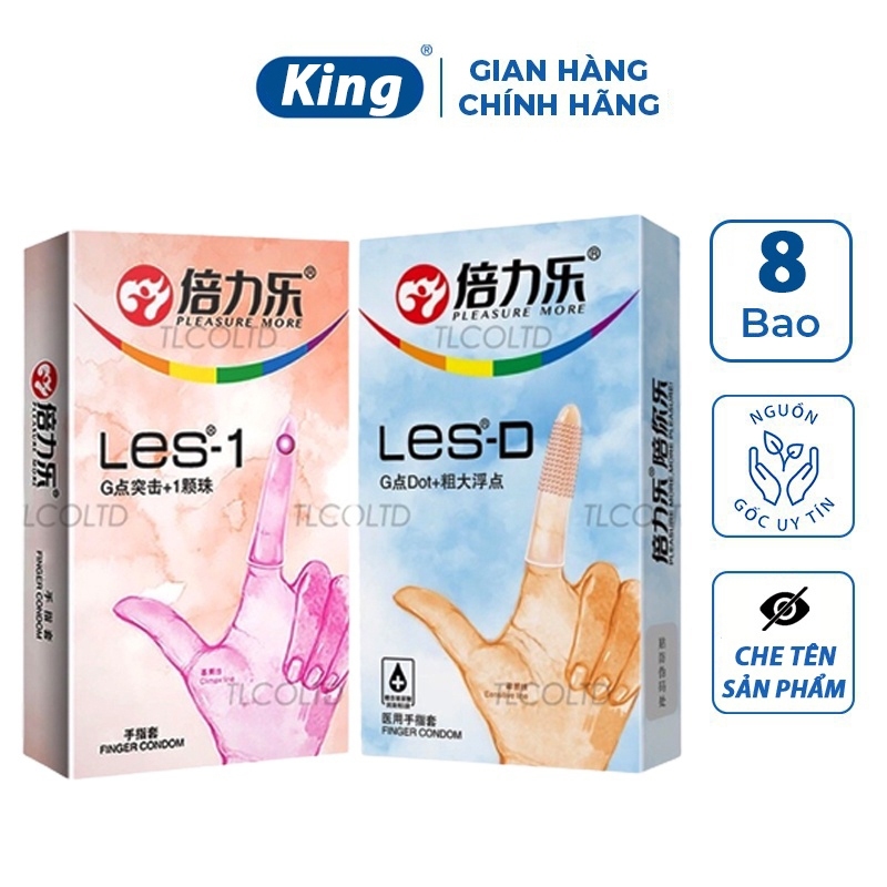 Bao cao su ngón tay Pleasure More, bao ngón tay cao su siêu mỏng, bcs ngón tay bao cao su dành cho nữ có gai