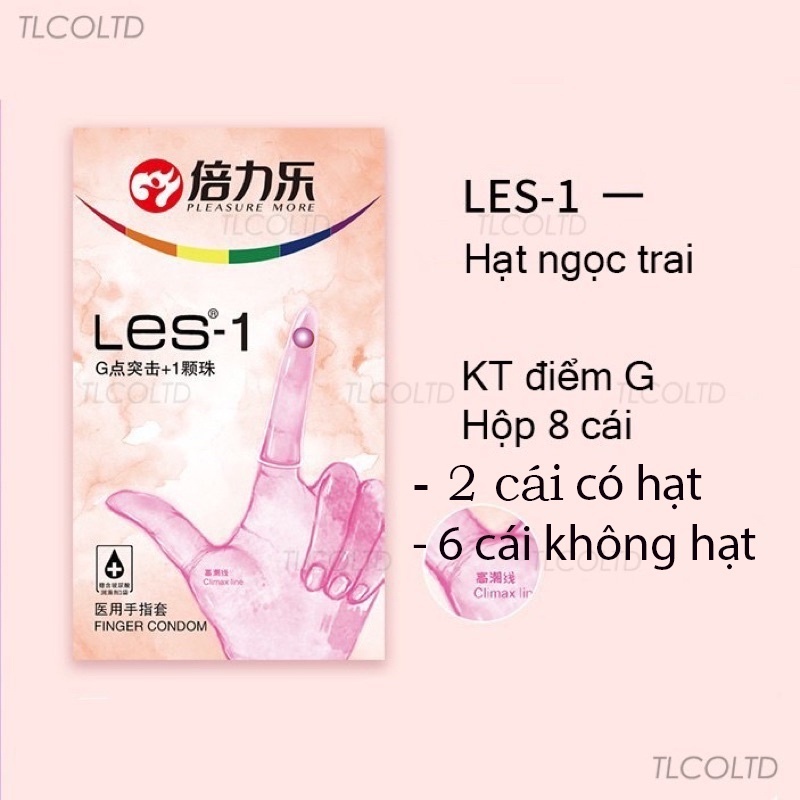 Bao cao su ngón tay Pleasure More, bao ngón tay cao su siêu mỏng, bcs ngón tay bao cao su dành cho nữ có gai