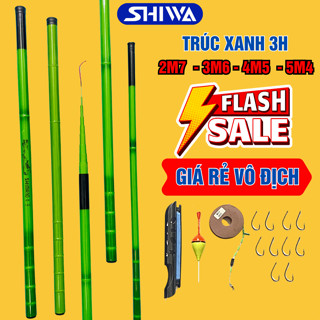  Cần Câu Tay Trúc Xanh 3H Giá Rẻ - Combo Cần Câu Đài Shimano Rút Gọn Giá Rẻ 1k - Đồ Câu Shiwa 