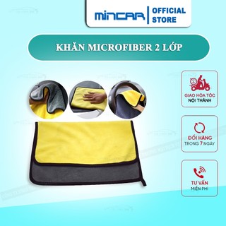 Khăn 2 lớp màu vàng 30x60cm rửa ô tô,xe máy