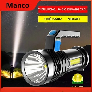 Đèn pin siêu sáng đèn pin cầm tay 4 chế độ sạc bằng cổng USB tặng kèm cap sạc tiện dụng Myhome