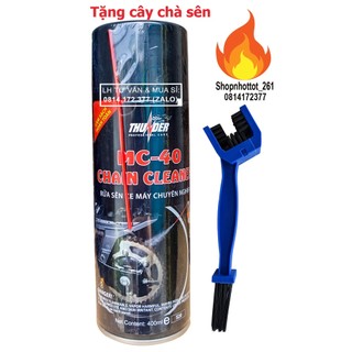 Chai xịt vệ sinh sên xe máy thunders chain cleaner m.c-40 400ml - tặng cây cha sên 3d