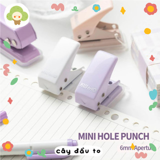 Dụng Cụ Dập Bấm 1-6 Lỗ Binder Cầm Tay Bằng Kim Loại Không Gỉ Nhỏ Gọn Nhẹ Bỏ Túi Màu Sắc Dễ Thương KW-triO Cây Đầu To