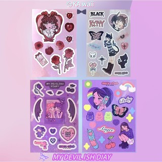 Zanmo tấm hình dán sticker cô gái girl crush hoạt hình lấp lánh