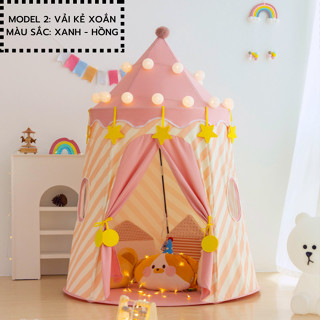  LỀU CÔNG CHÚA LỀU HOÀNG TỬ CHO BÉ GẤP GỌN DỄ DÀNG MANG THEO CHẤT LIỆU VẢI XỊN 