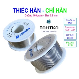 Chì hàn thiếc hàn pengfa size 0.8mm cuộn 100gr - linh kiện điện tử tahika