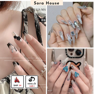 Bộ 24 Móng Tay Giả Đính Hạt - Nail Box Móng Giả Đính Đá Đẹp, Sang Trọng, Dán Keo | Z001 - Z400, M