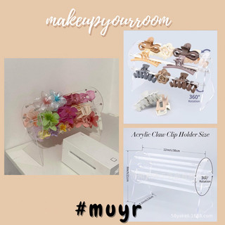 🌷 KỆ ACRYLIC XOAY 360 độ Trong Suốt Trưng bày Băng Đô và Kẹp tóc size Lớn