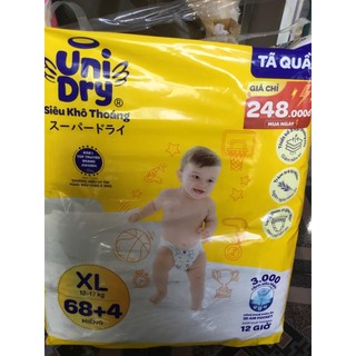 Hcm -tặng thêm 4 miếng bên trong - tã quần unidry xl68 +4 siêu khô thoáng -tã quần size xl 12 đến 17 kg - date mới