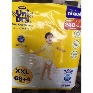  HCM -Tặng thêm 4 miếng Bên Trong - XXL  Tã quần Unidry XXL68 +4 Siêu Khô Thoáng -Cho Bé Từ 15-25kg 