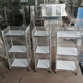 Kệ inox 3 tầng tấm , nhiều kích thước khác nhau.Inox 201,hàng dày dặn và chắc chắn.