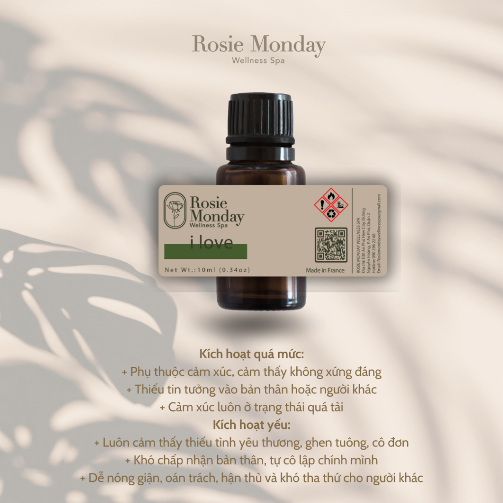 Tinh dầu hỗ trợ chăm sóc luân xa 4 I LOVE - Protect Your Inner Peace