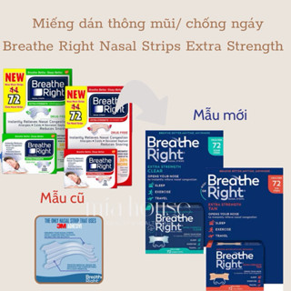 HỎA TỐC - Miếng dán thông mũi/ chống ngáy Breathe Right Nasal Strips Extra Strength Mỹ
