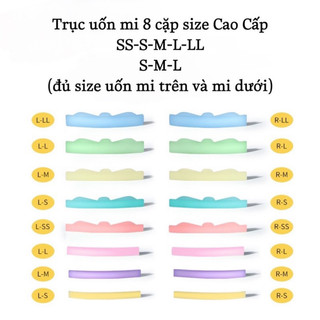 Trục uốn mi silicon 8 size mix màu Cao Cấp _trục uốn_uốn mi_dụng cụ nối mi