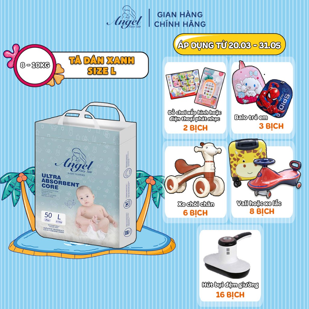 Tã Dán ANGEL Ultra Absorbent Core Size L50