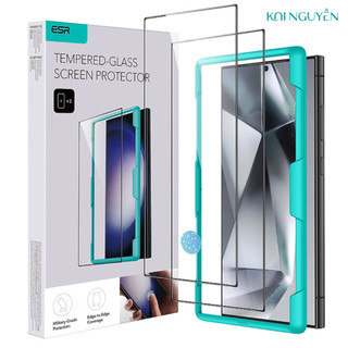 Bộ 2 Kính Cường Lực ESR Tempered-Glass Screen Protector cho Samsung Galaxy S24 Ultra, kèm khung dán, siêu cứng