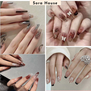 Bộ 24 Móng Giả - Nail Box Móng Giả Trơn Dài Ngắn - Kèm Keo Dán Móng | R001- R850, MOS, CHS