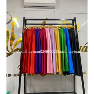 quần giả váy 2 ống  chất liệu phi bóng mặc kết hợp với các loại áo dài truyền thống