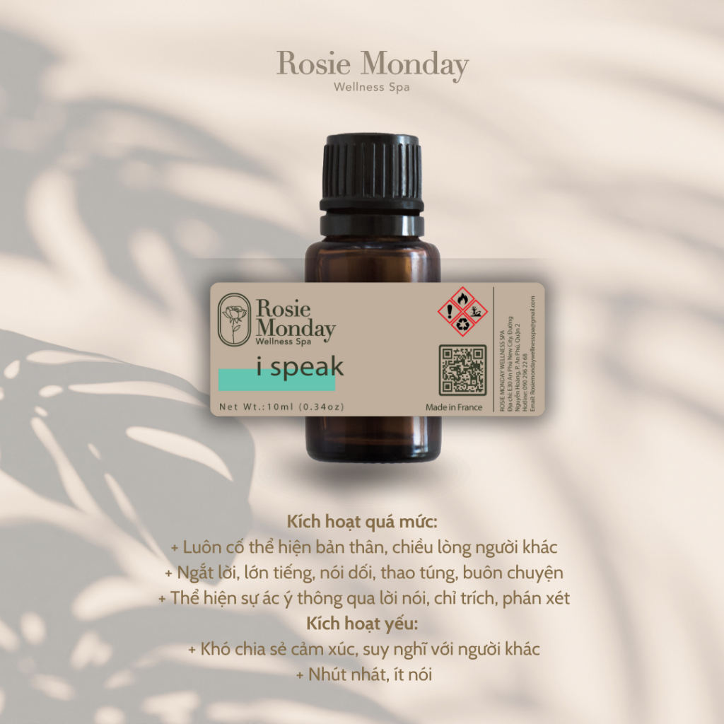 Tinh dầu hỗ trợ chăm sóc luân xa 5 I SPEAK - Protect Your Inner Peace