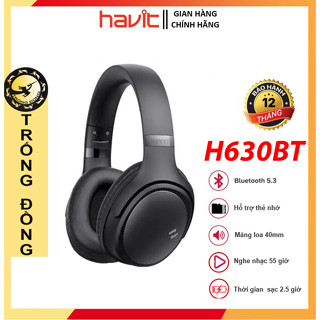 Tai Nghe Bluetooth Headphone HAVIT H630BT, nghe được thẻ nhớ, Driver 40mm, BT 5.3, Gập Tiện Lợi, Nghe Đến 55H