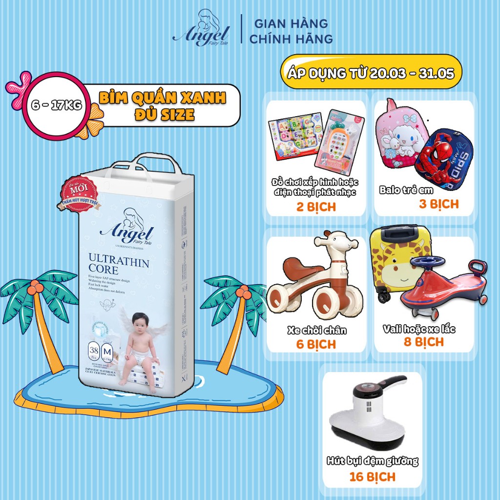 Bỉm Quần ANGEL Absorbent full size COMBO 2 BỊCH