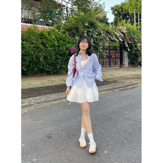 (Có sẵn) Áo sơmi nơ oversize