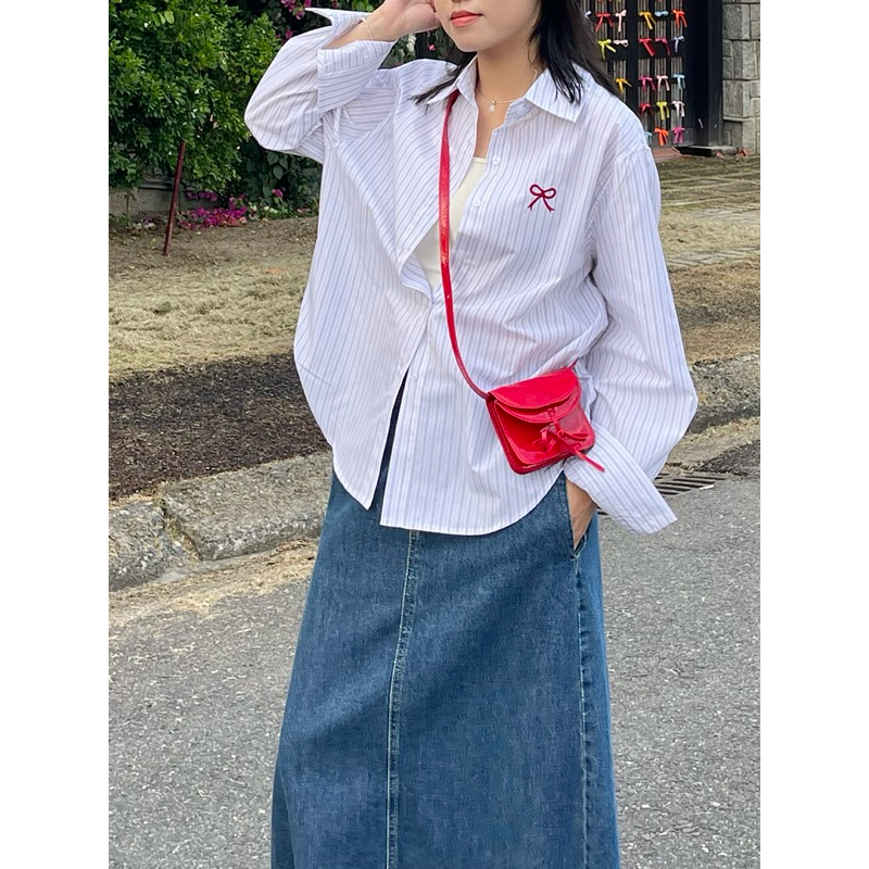 (Có sẵn) Áo sơmi nơ oversize