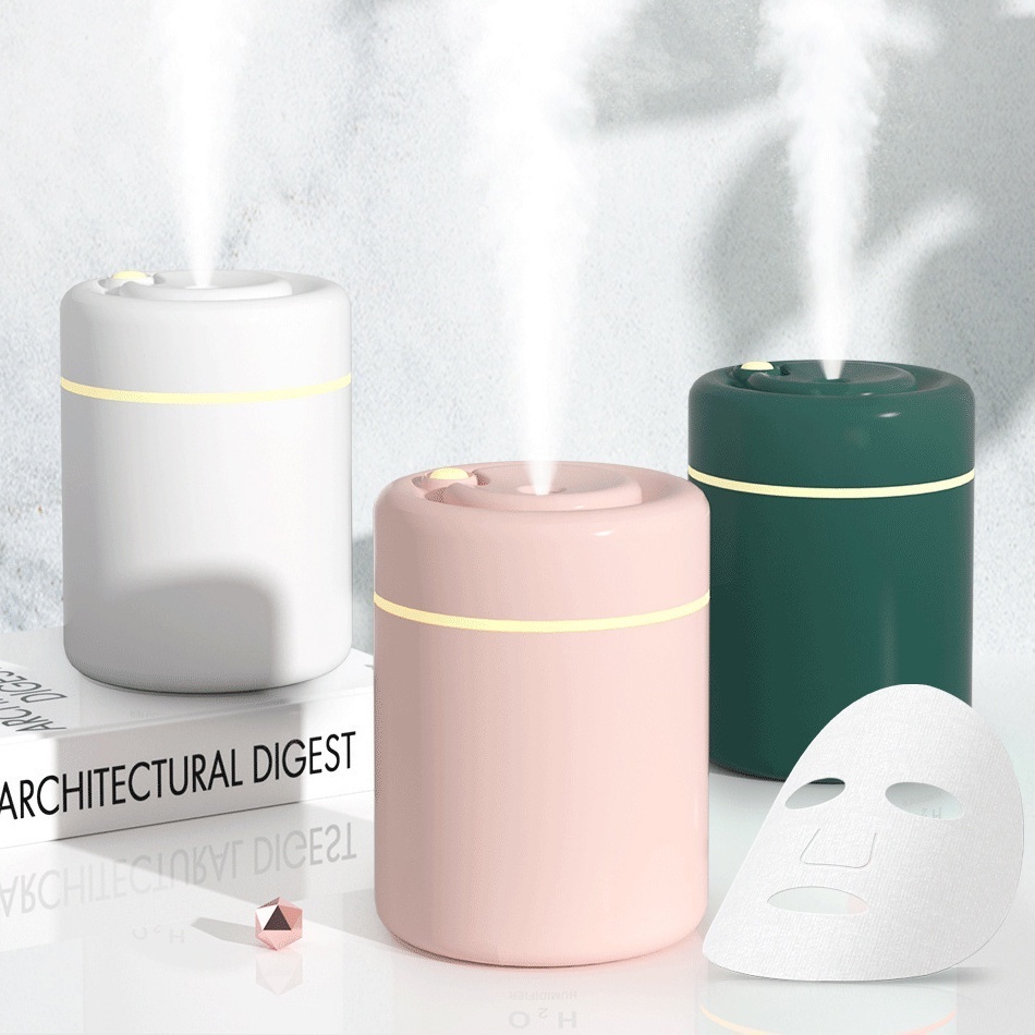 Máy xông tinh dầu tạo ẩm xông tinh dầu đuổi muỗi mini hình trụ - Máy phun sương H6 có đèn ngủ dung tích 180ml