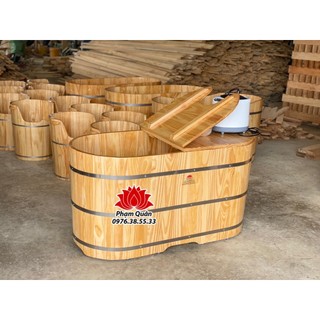 Bồn tắm gỗ xông hơi kèm máy xông 4lit, bồn tắm xông hơi, bồn tắm bằng gỗ thông nhập khẩu