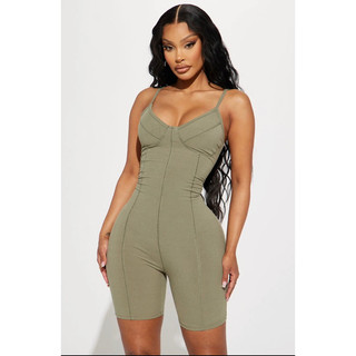 Romper, Jumpsuit áo liền quần thun gân vnxk dư xịn