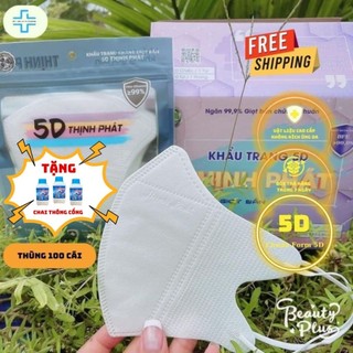 Khẩu trang 5d Thịnh Phát combo 100 chiếc kháng khuẩn , dày dặn mỗi túi 10 chiếc CHỐNG TIA UV ( 5D ST tinh dầu nước hoa )
