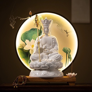 Tượng Địa Tạng Vương Bồ Tát ngồi đài sen gốm Đức Hóa nhiều kích cỡ - Tự Thanh Quán