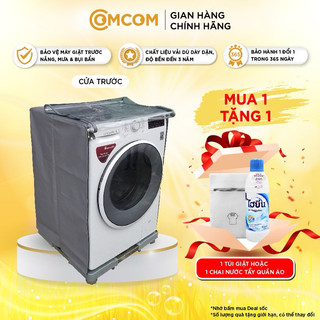 Áo trùm máy giặt cửa trước (ngang) COMCOM vải DA cao cấp che phủ 5 mặt chống nắng, chống mưa
