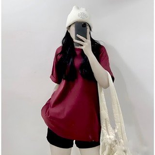 Áo phông cotton khô trơn form rộng tay lỡ unisex
