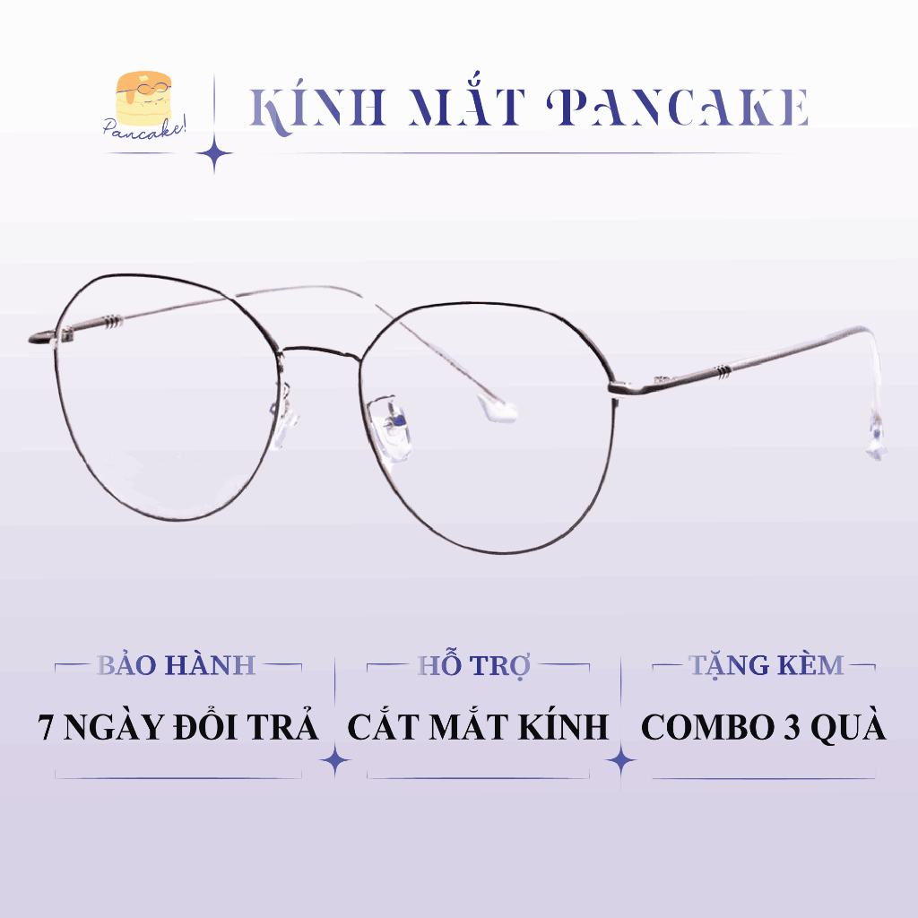 Gọng kính cận nữ kim loại thiết kế mắt tròn thanh mảnh màu sắc thời trang 292384 - Kính mắt PanCake