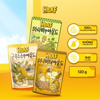 [MUA 1 TẶNG 1 GÓI BẮP 120G DATE T10] Hạt Hạnh Nhân Tẩm Vị HBAF Hàn Quốc Các Vị (Gói 120g)