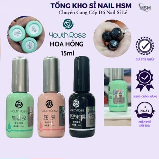  Base - Top - Cứng Móng Hoa Hồng  Loại có Hoa trên nắp  - Hàng Chuẩn Youth Rose 