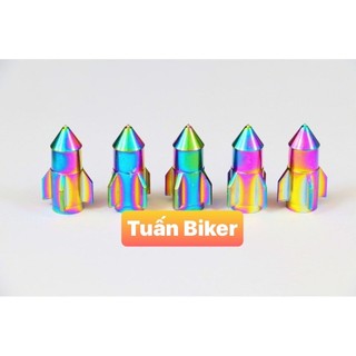 Ốc chân van tên lửa 7 màu gắn xe máy