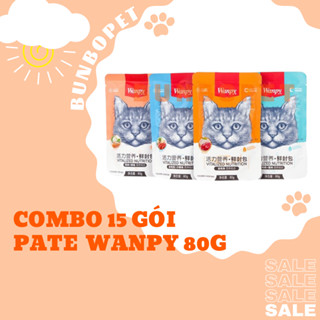 [Combo 15 Gói] Pate Wanpy Cho Mèo Gói 80g - Pate Cho Mèo Wanpy (Mix Đủ Vị)