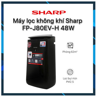 Máy lọc không khí sharp fp-j80ev-h 48w new 100% hàng chính hãng bảo hành 12 tháng toàn quốc