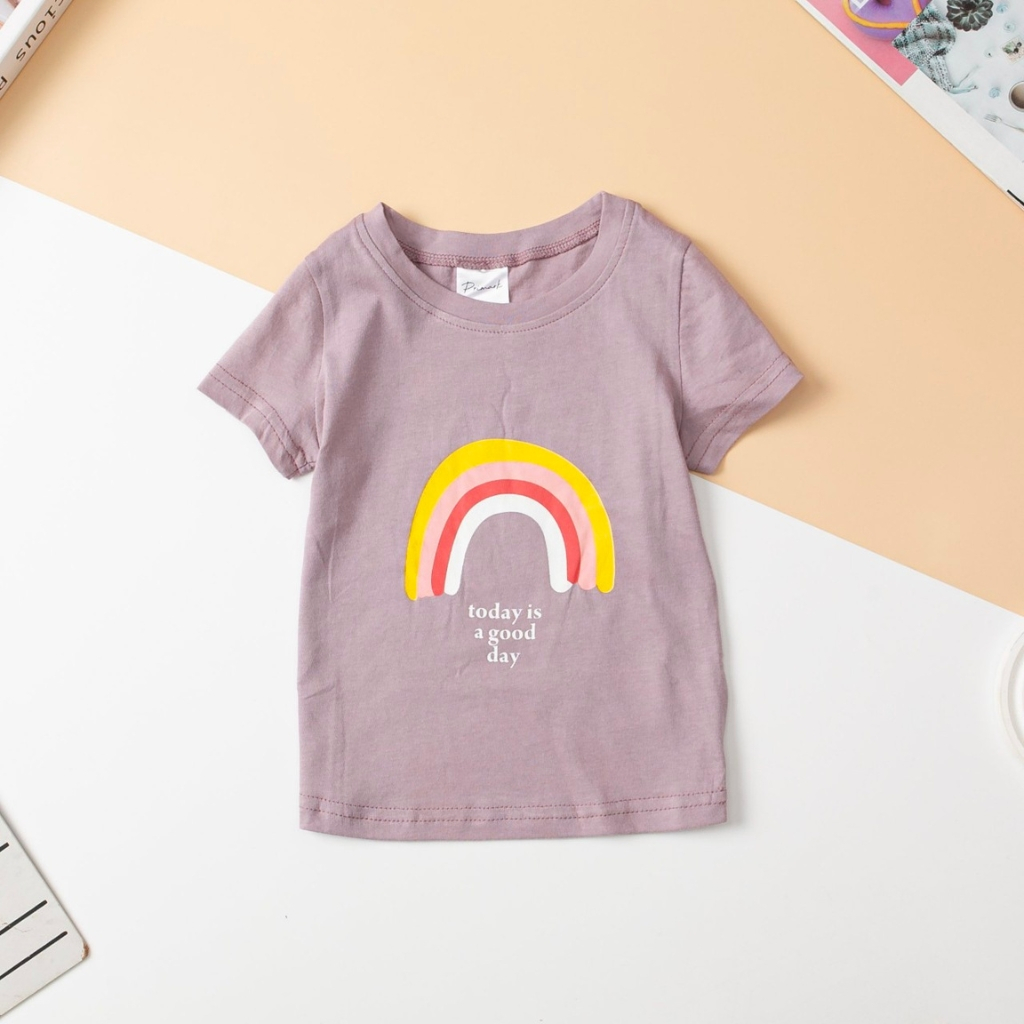 Áo thun cho bé gái size 2-10, áo phông bé gái chất cotton mềm mát, thấm hút tốt, nhiều màu sắc - SUNKIDS1