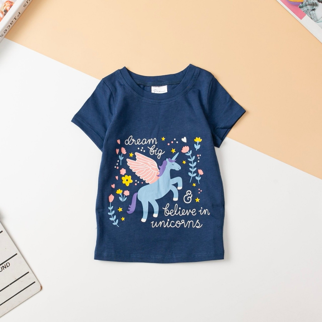 Áo thun cho bé gái size 2-10, áo phông bé gái chất cotton mềm mát, thấm hút tốt, nhiều màu sắc - SUNKIDS1