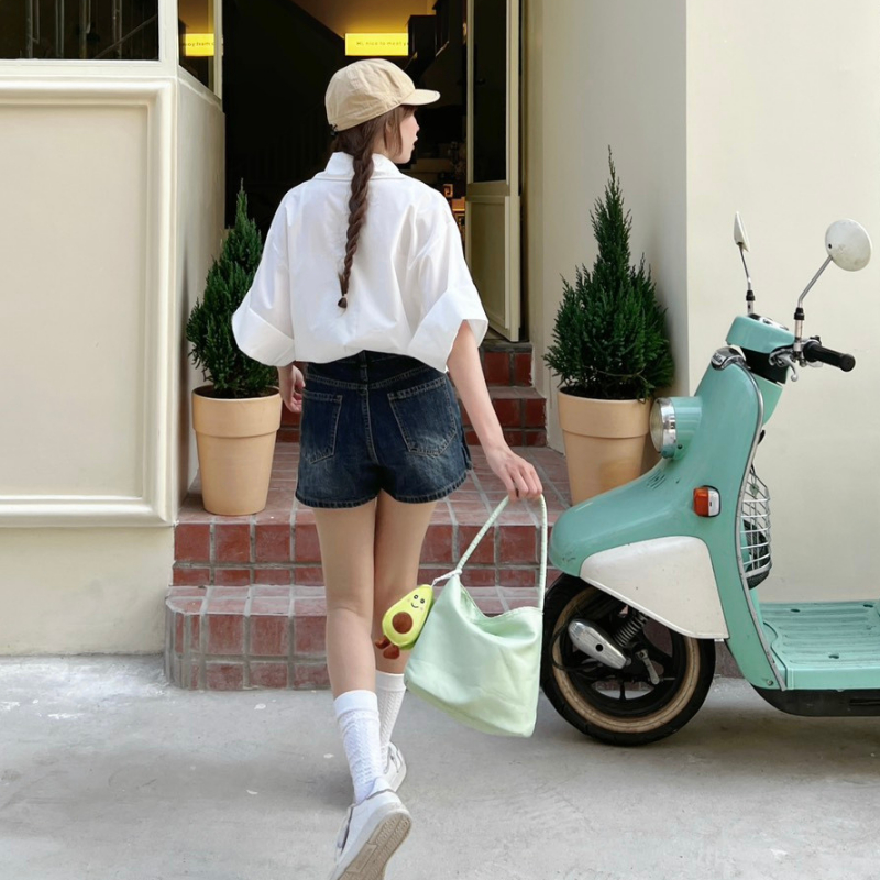 Chân váy jean bò dáng ngắn chữ A có lót trong cạp cao không co giãn giả váy CVN2 | BigBuy360 - bigbuy360.vn
