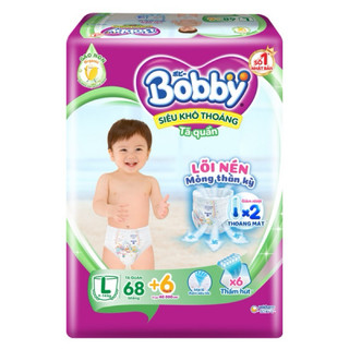 TẶNG MIẾNG—TÃ QUẦN BOBBY GÓI SIÊU ĐẠI M74/L68/XL62/XXL56