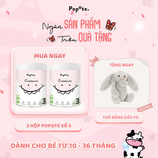 Bộ 2 hộp sữa popote hữu cơ số 3 dành cho bé từ 12- 36 tháng tuổi 800gr